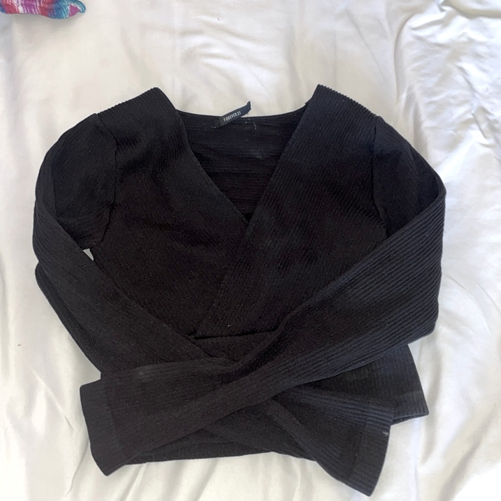 Forever 21 black sweater/shirt V Neck